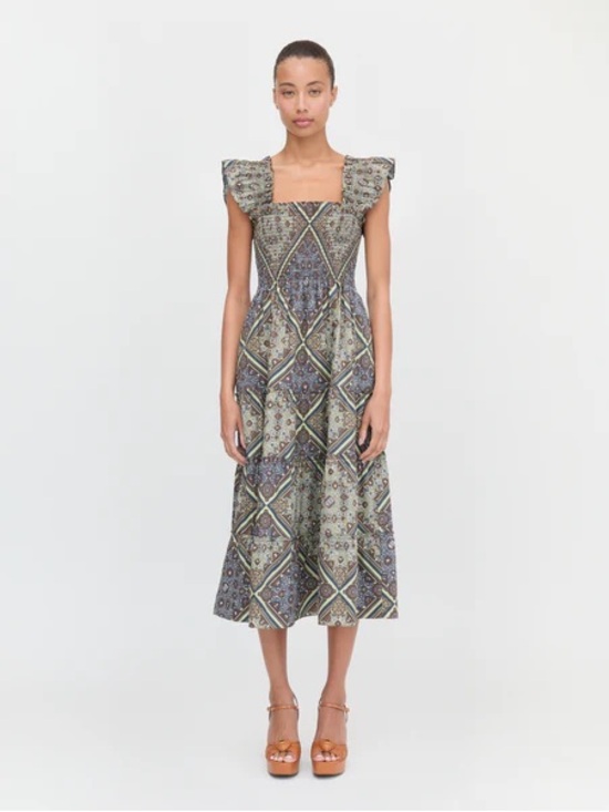 Hill House Dresses & Skirts - Hill house home the Ellie Nap Olive Equestrian Scarf dress sz small